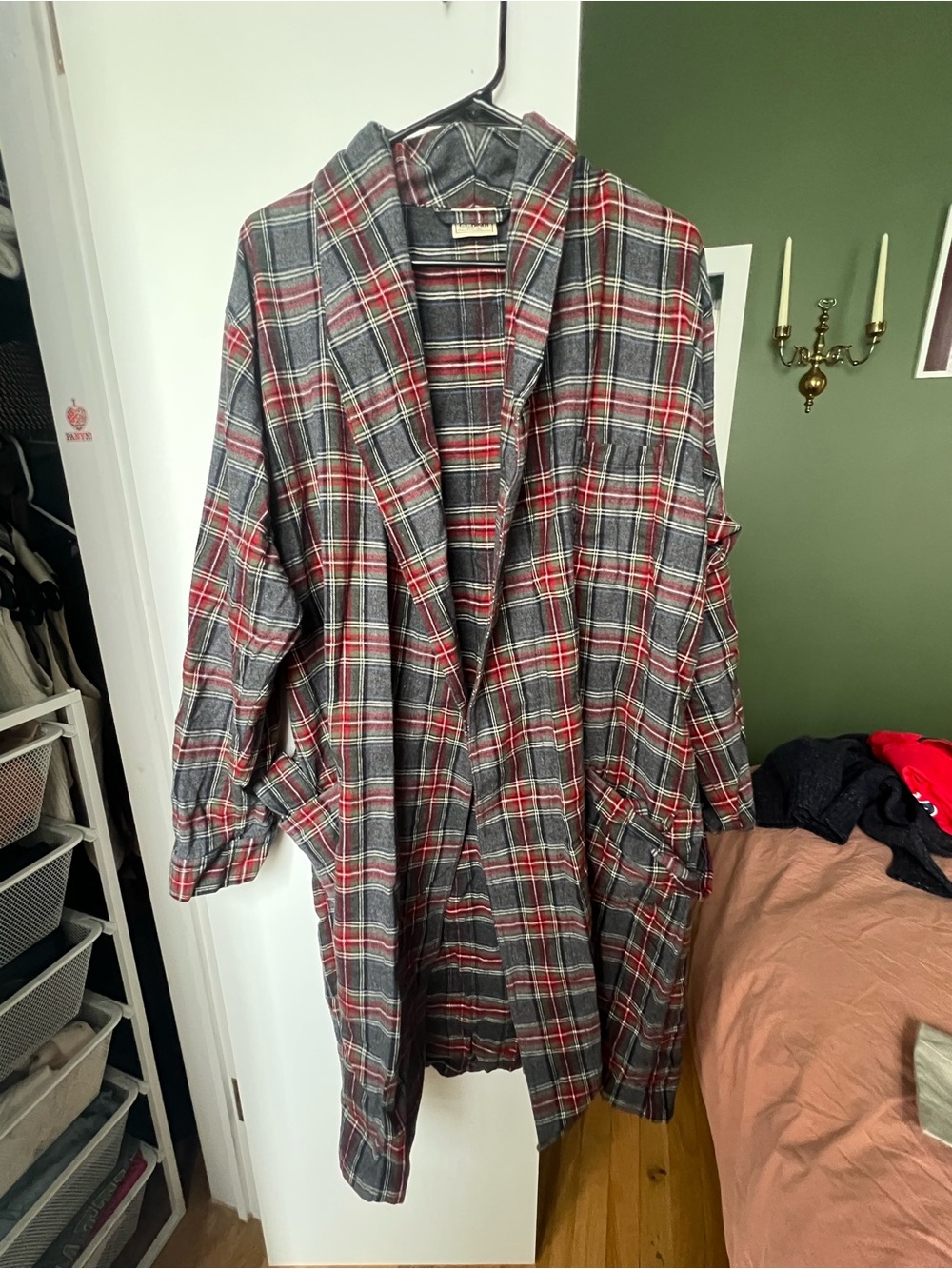 L.L. Bean Plaid flannel robe